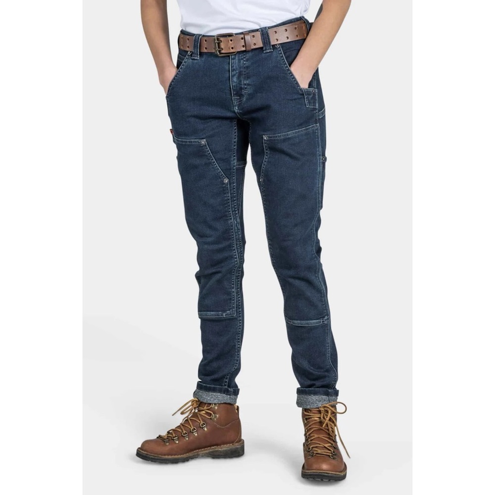 Dovetail Workwear Maven X Indigo Stretch Thermal Denim Size 6 Inseam 28"